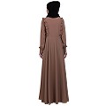 Umbrella abaya with frills- Beige